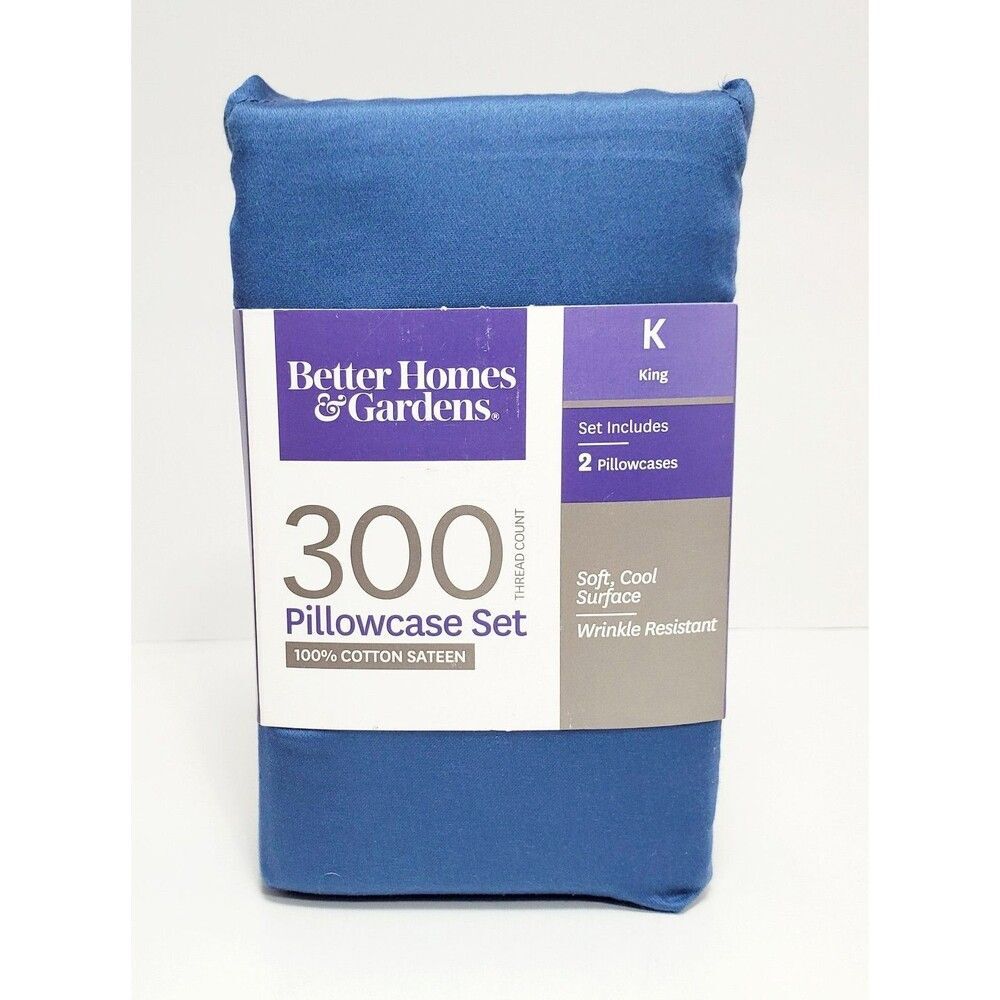 Better Homes & Gardens King Pillowcase Set 100% Cotton 300 Thread Count New
